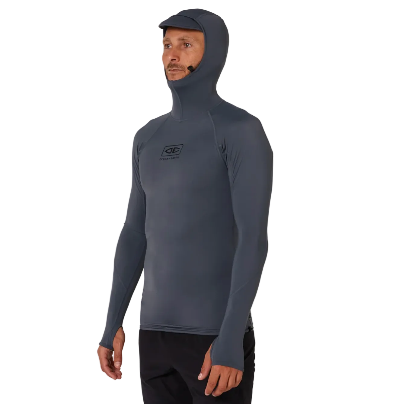 Ocean & Earth Tropic Hooded Men's Rash Guard - Grey