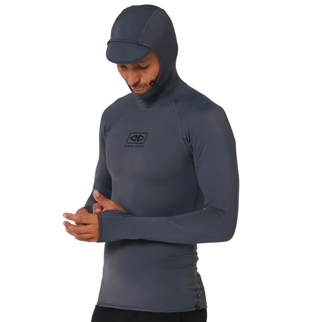 Ocean & Earth Tropic Hooded Men's Rash Guard - Grey