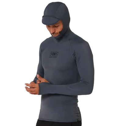 Ocean & Earth Tropic Hooded Men's Rash Guard - Grey