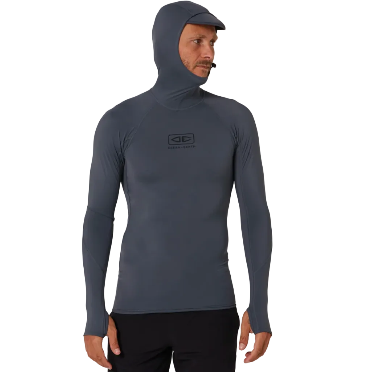 Ocean & Earth Tropic Hooded Men's Rash Guard - Grey