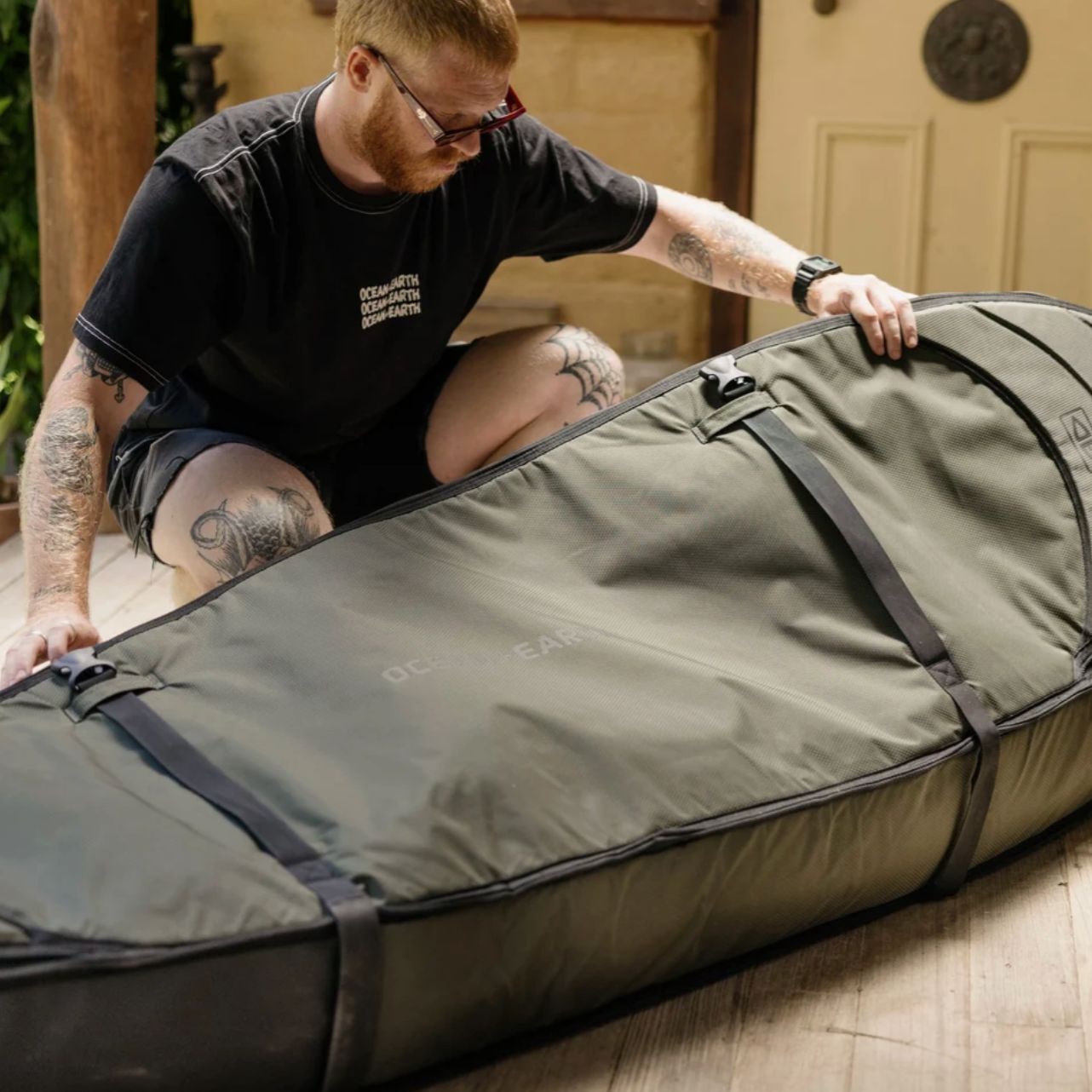 Ocean & Earth Hypa Travel 10mm Fish / Short 3 Board Bag - Khaki