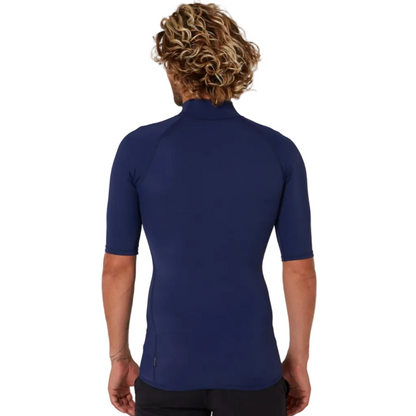 Ocean & Earth Script Men's Short Sleeve Rash Shirt - Midnight Ink