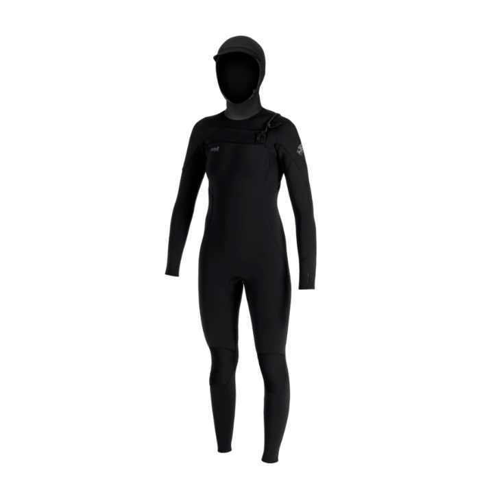 O'Neill Womens Epic 6/4mm Chest Zip Hooded Winter Wetsuit 2026 - Black