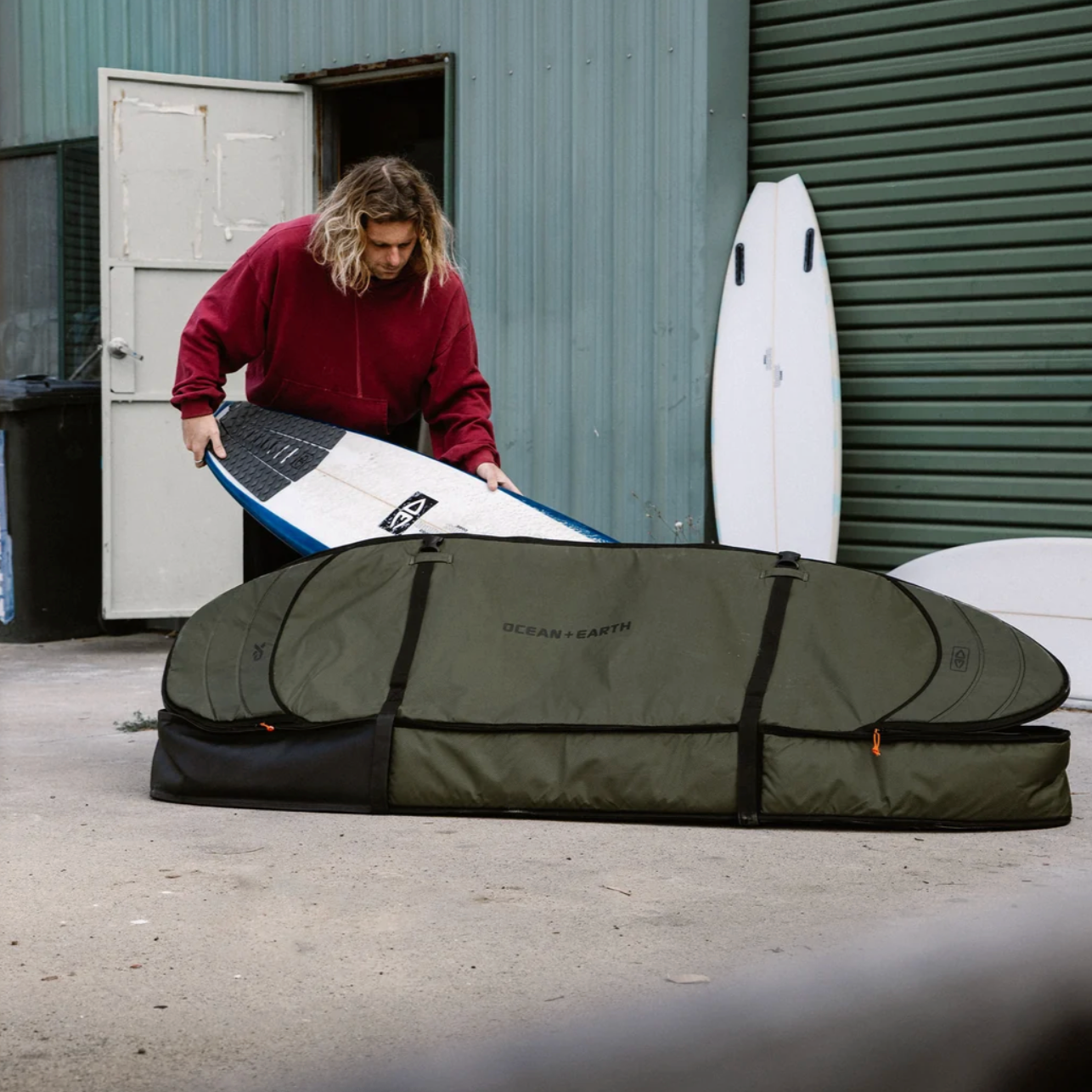 Ocean & Earth Hypa Travel Shortboard Board Bag - 3 Boards - Khaki