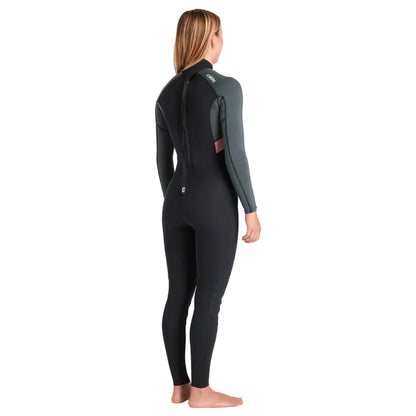 C-Skins NuWave Element 3/2mm Womens FL Back Zip Steamer 2026 - Black/Forest Green/Rose
