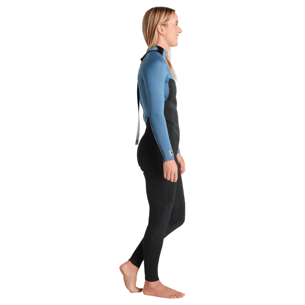 C-Skins NuWave Surflite 3/2mm Womens GBS Back Zip Steamer 2026 - Black/Steel Blue