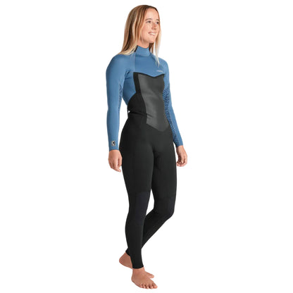 C-Skins NuWave Surflite 3/2mm Womens GBS Back Zip Steamer 2026 - Black/Steel Blue