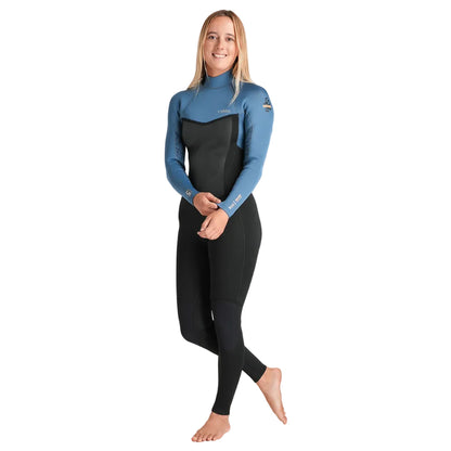 C-Skins NuWave Surflite 3/2mm Womens GBS Back Zip Steamer 2026 - Black/Steel Blue