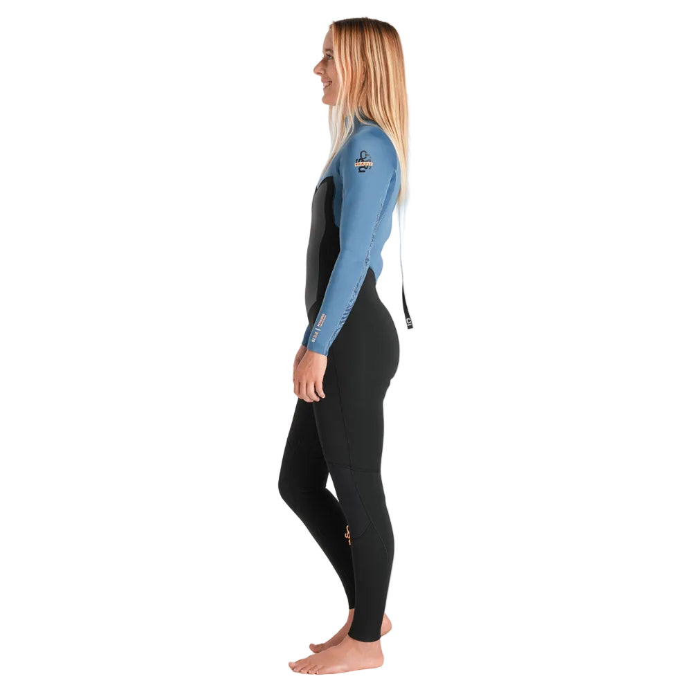 C-Skins NuWave Surflite 3/2mm Womens GBS Back Zip Steamer 2026 - Black/Steel Blue