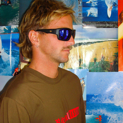 Ritual Vision The Decline Polarised Sunglasses - Matte Black / Blue Reflective