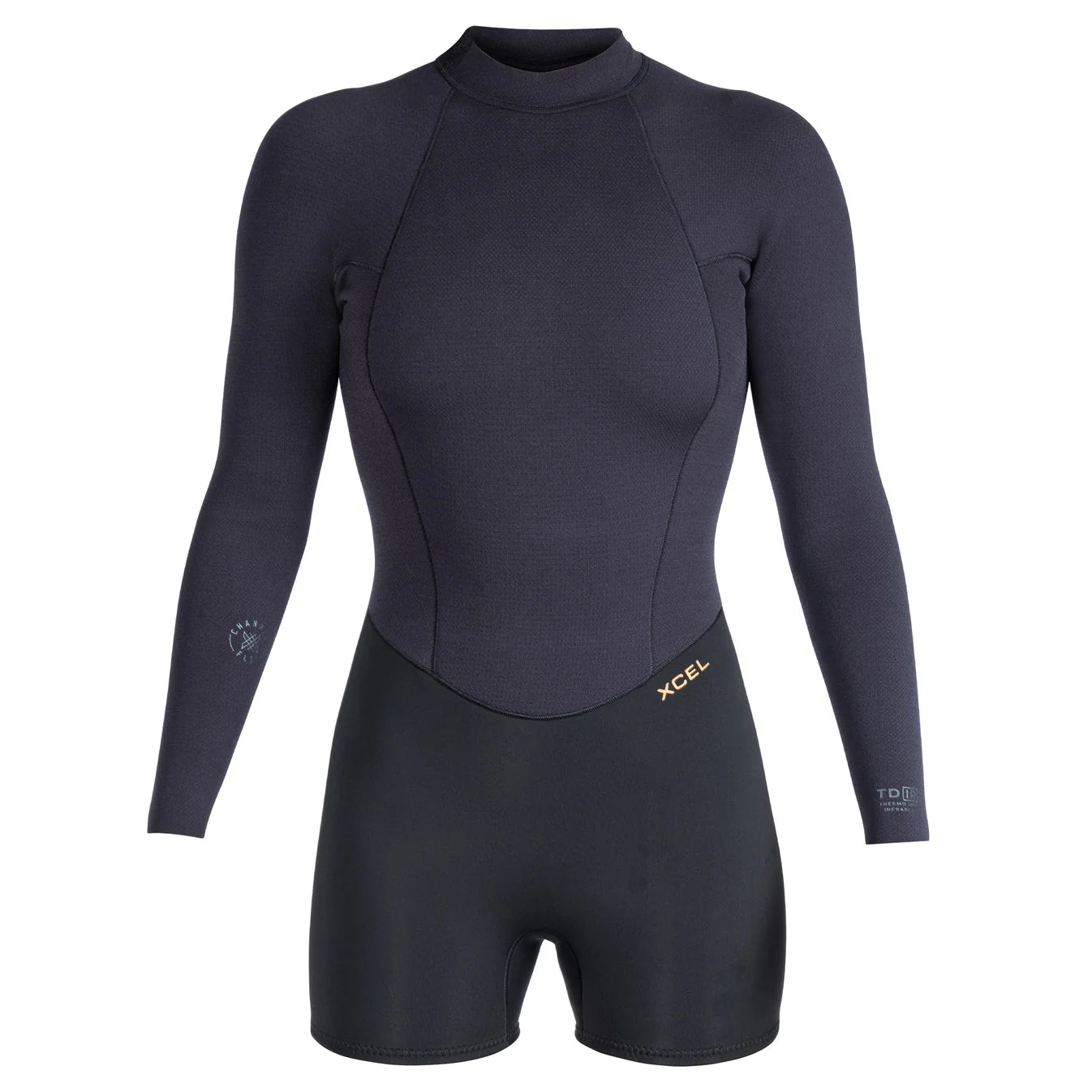 Xcel Comp+ L/S Back Zip Boy Cut 2/1.5mm Women’s Springsuit - Black