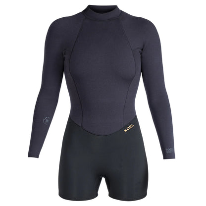 Xcel Comp+ L/S Back Zip Boy Cut 2/1.5mm Women’s Springsuit - Black