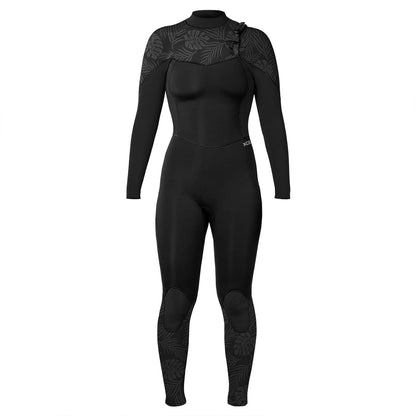Xcel Comp 4/3mm Chest Zip Womens Wetsuit - Black/Black Palm Print