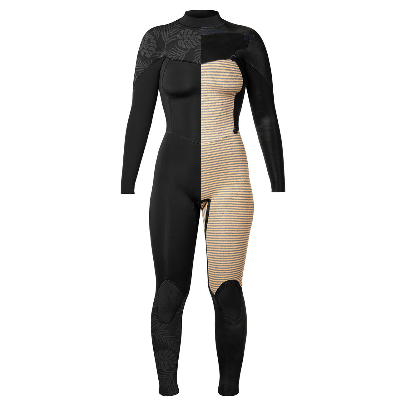 Xcel Comp 4/3mm Chest Zip Womens Wetsuit - Black/Black Palm Print