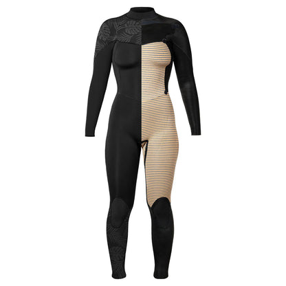 Xcel Comp 4/3mm Chest Zip Womens Wetsuit - Black/Black Palm Print