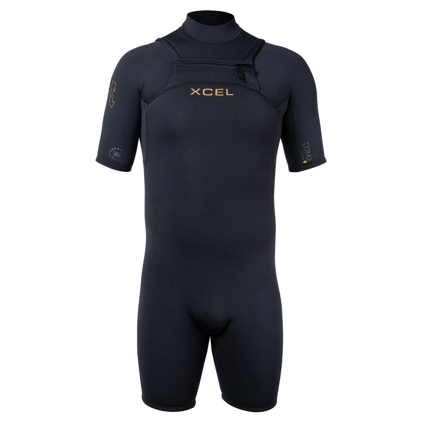 Xcel Comp+ Mens Chest Zip 2/1.5mm Shorty Wetsuit - Black