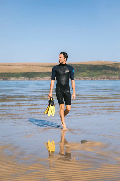 C Skins Element 3/2mm Men's Shorty Wetsuit 2025 - Black/Slate/Cyan