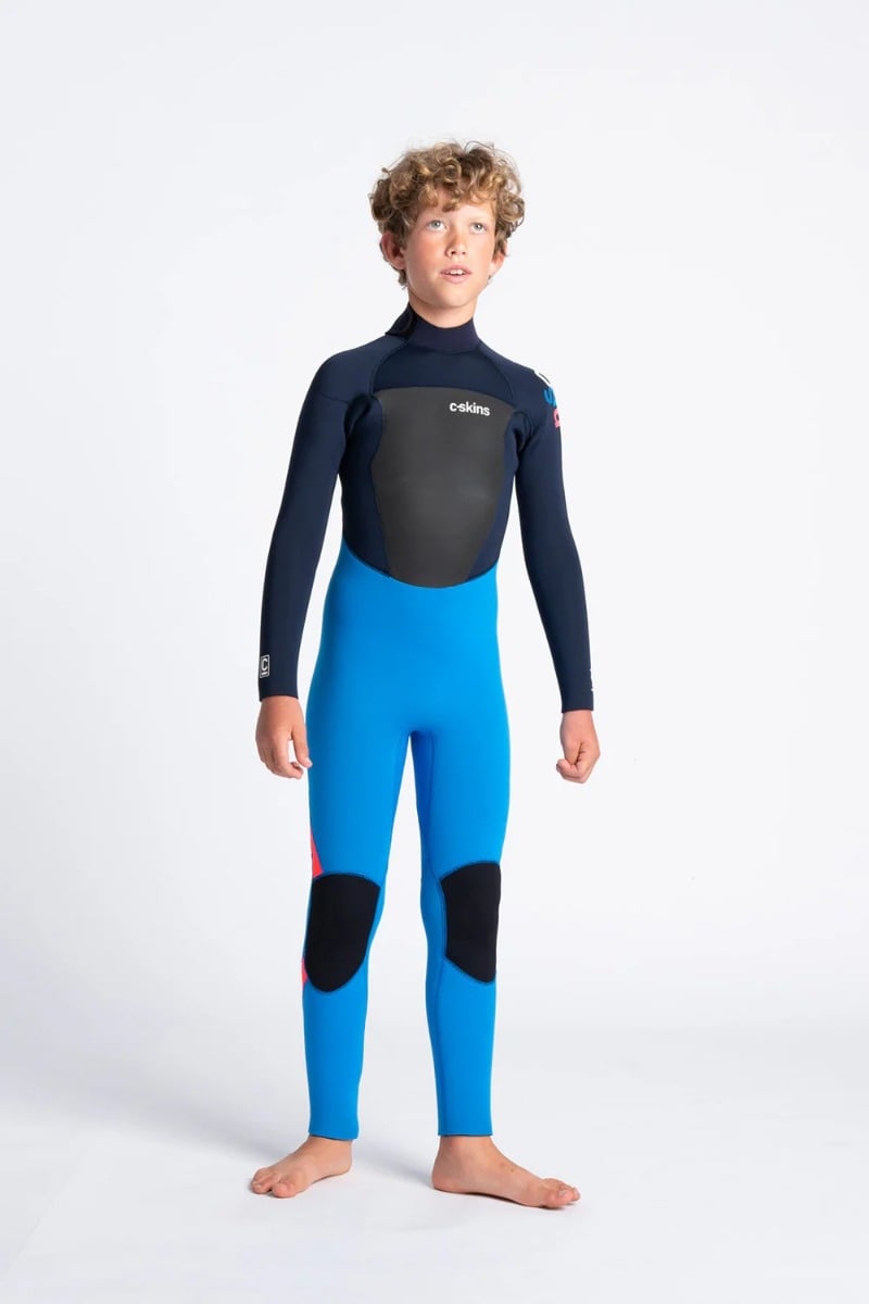 C Skins Legend 5/4/3mm Back Zip Youth Wetsuit - Cyan / Slate