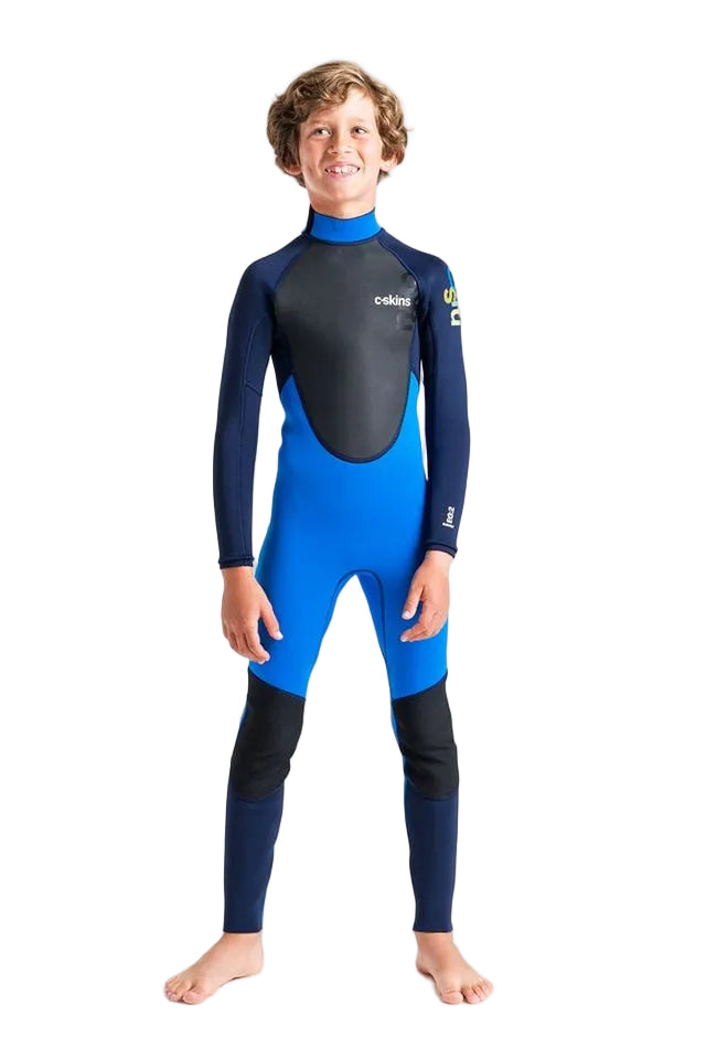 C Skins Element 3/2mm Back Zip Kids Wetsuit - Cyan / Slate