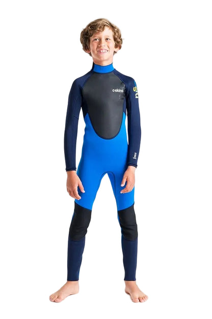 C Skins Element 3/2mm Back Zip Kids Wetsuit - Cyan / Slate