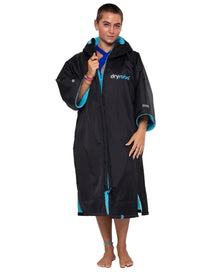 Dryrobe Advance Short Sleeve Changing Robe - Black / Blue