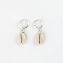 Pineapple Island Asri Cowrie Shell Huggie Hoop Earrings in Gold