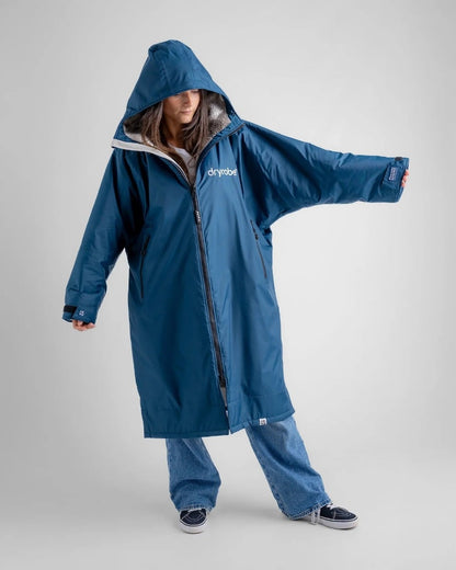Dryrobe Advance Long Sleeve Changing Robe - Deep Sea Blue / Sand Camo