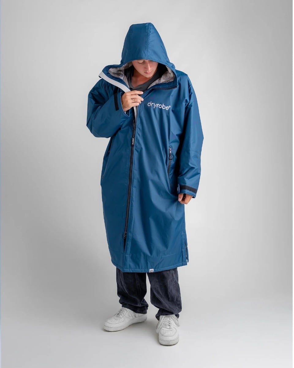 Dryrobe Advance Long Sleeve Changing Robe - Deep Sea Blue / Sand Camo
