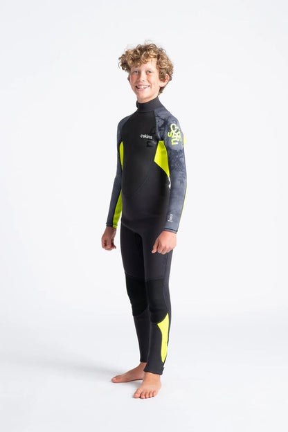 C Skins Elements 3/2mm Junior Back Zip Wetsuit 2026 - Anthracite/ Yellow