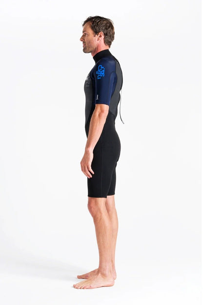 C Skins Element 3/2mm Men's Shorty Wetsuit 2025 - Black/Slate/Cyan