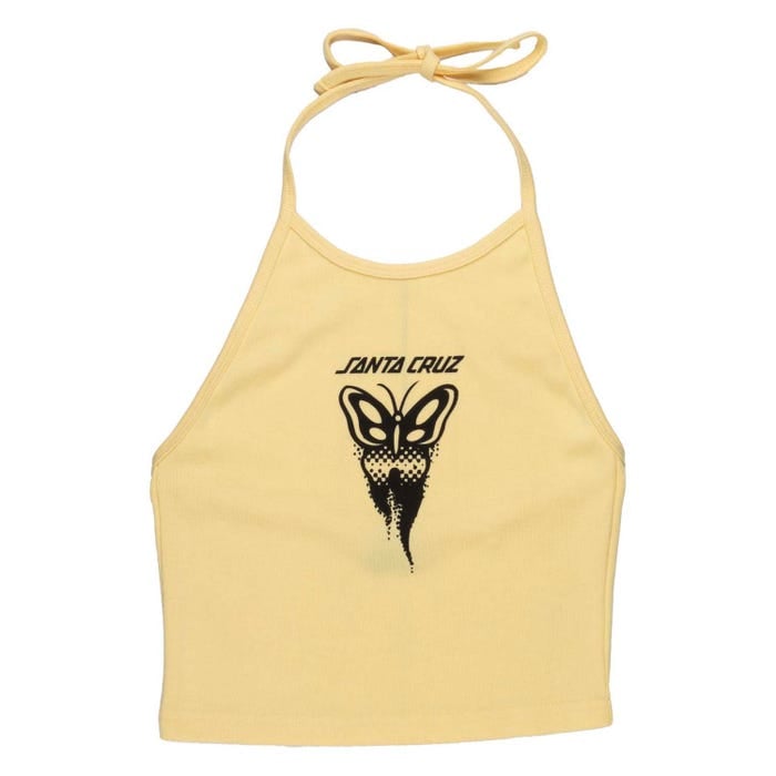 Santa Cruz Asp Butterfly Womens Front Halter Top - Butter
