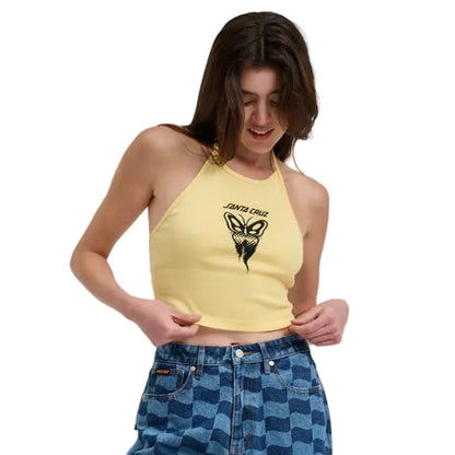Santa Cruz Asp Butterfly Women's Front Halter Top - Butter