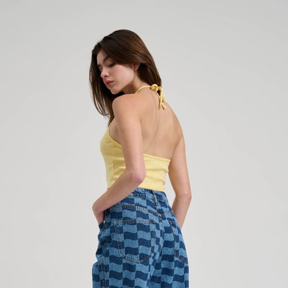 Santa Cruz Asp Butterfly Women's Front Halter Top - Butter