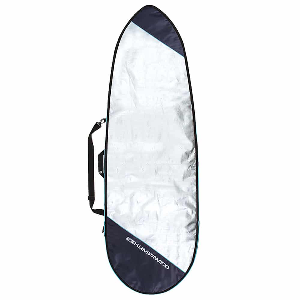 Ocean & Earth Barry Basic 5'8 Fish Board Bag Cover - Silver - Front View