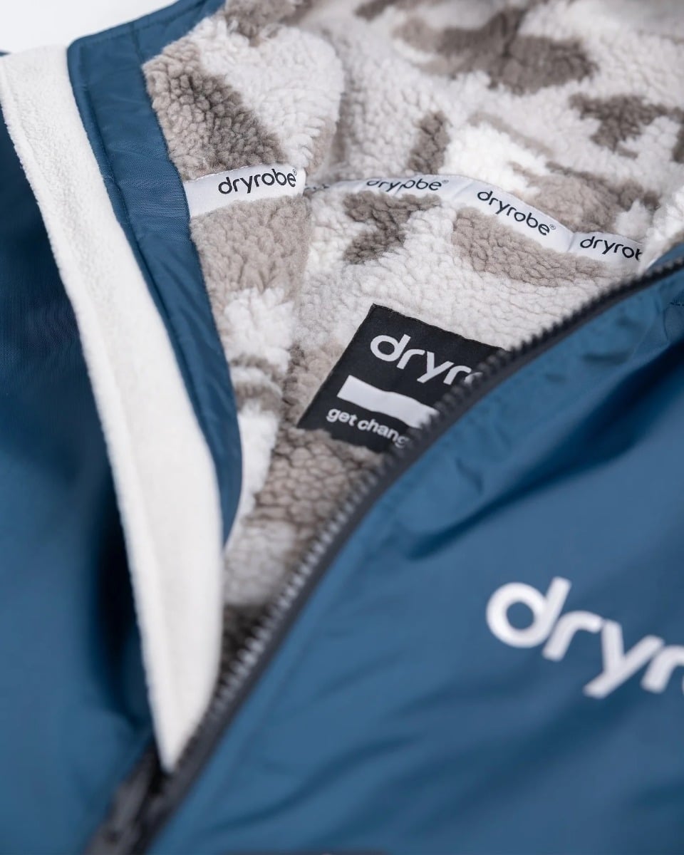 Dryrobe Advance Long Sleeve Changing Robe - Deep Sea Blue / Sand Camo
