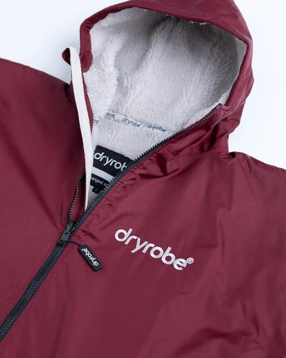 Dryrobe Advance Long Sleeve Changing Robe - Burgundy / Silver Grey