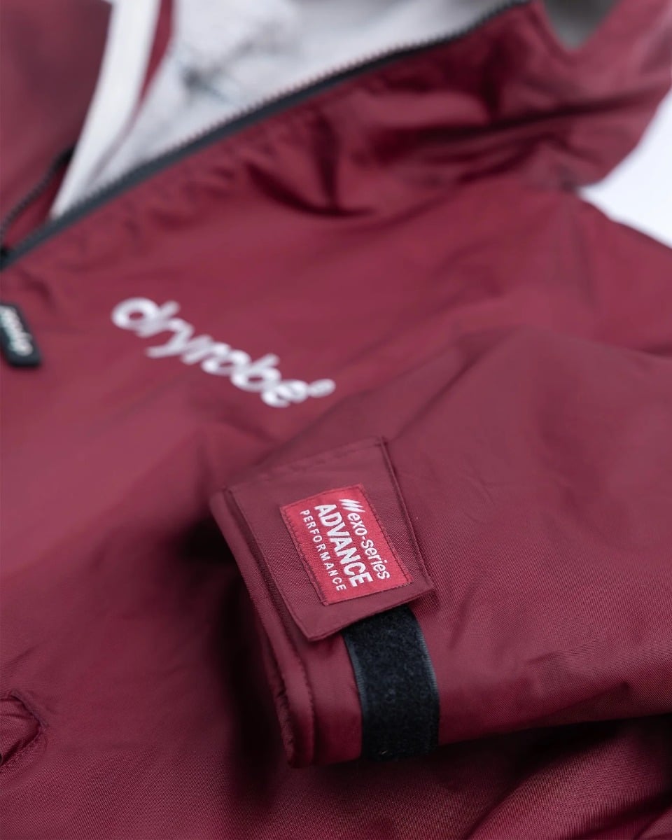 Dryrobe Advance Long Sleeve Changing Robe - Burgundy / Silver Grey