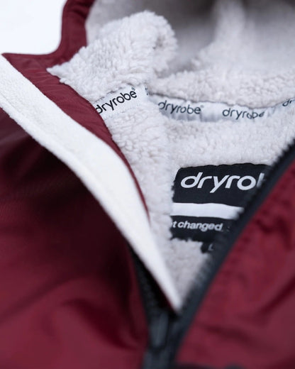 Dryrobe Advance Long Sleeve Changing Robe - Burgundy / Silver Grey