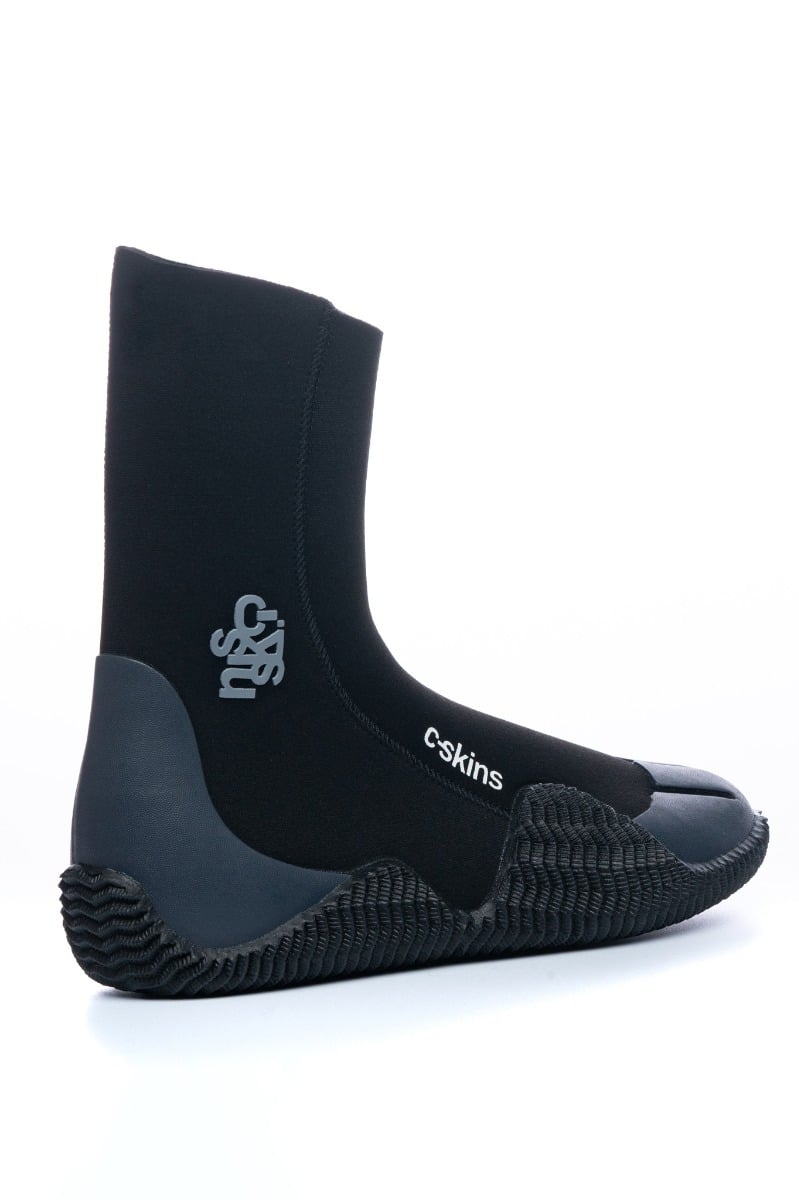 C-Skins Legend 5mm Zipped Round Toe Wetsuit Boots - Black/Charcoal