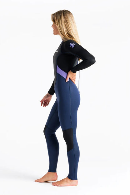 C Skins Element Back Zip 3/2mm Women's Wetsuit - Blue/Lilac/Black