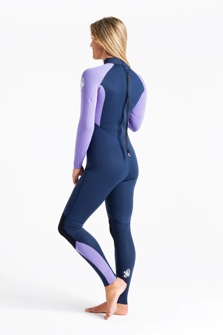 C Skins Surflite 3/2mm Back Zip Women's Wetsuit 2024 - Bluestone / Lilac