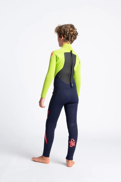 C Skins Legend 4/3mm GBS Kids Wetsuit - Slate Navy / Lime