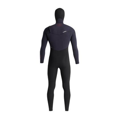 C-Skins NuWave ReWired 6/5mm Men's Chest Zip Hooded Wetsuit 2025 - Black/Black X/ Rust