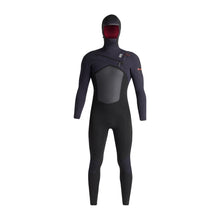 C-Skins NuWave ReWired 6/5mm Mens Chest Zip Hooded Wetsuit - Black/Black X/ Rust