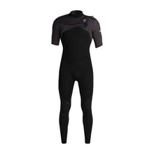 C-Skins NuWave Session Lite 2mm Mens Flatlock Chest Zip Short Arm Wetsuit in Black / Meteor