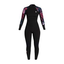 C-Skins NuWave Solace Lite 3/2mm Womens Flatlock Back Zip Wetsuit in Black/Tropical