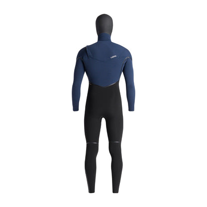 C-Skins NuWave Wired 5/4mm Men's Liquid Skin Hooded Chest Zip Wetsuit 2025 - Black/Bluestone X/Rust