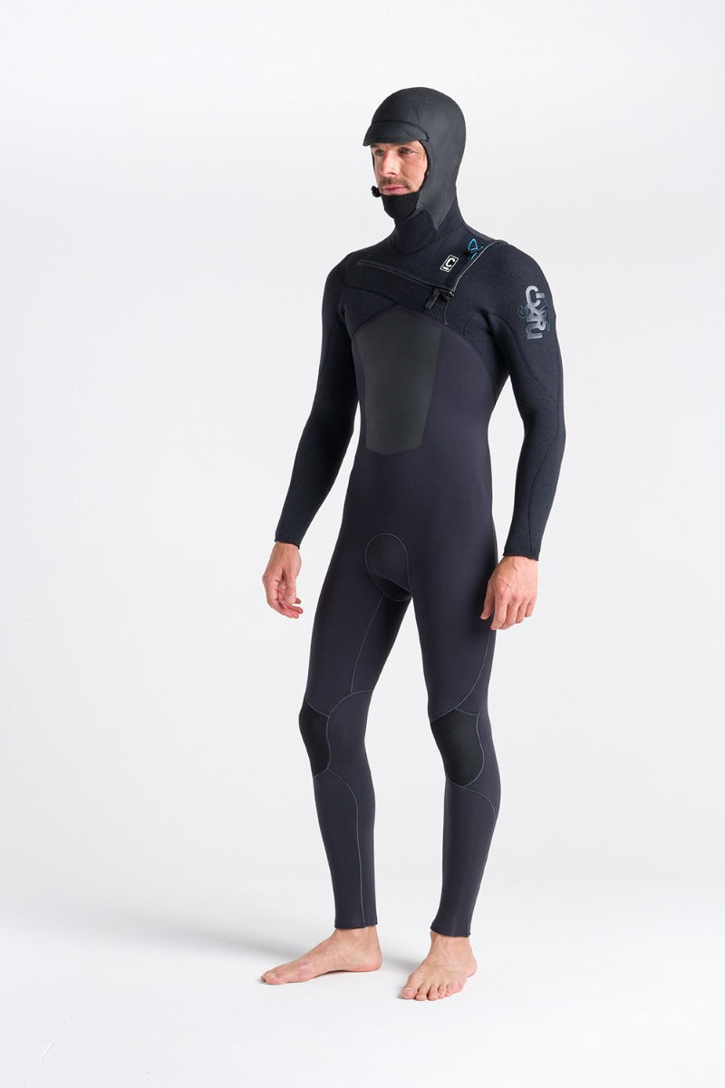 C Skins ReWired 5/4mm Hooded Chest Zip Wetsuit 2026 - Anthracite / Black