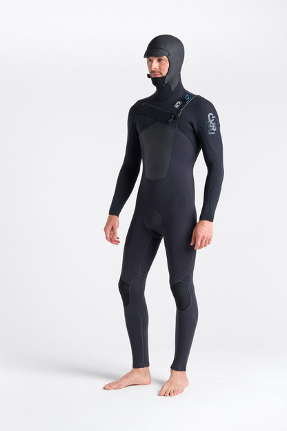 C Skins ReWired 5/4mm Hooded Chest Zip Wetsuit 2026 - Anthracite / Black