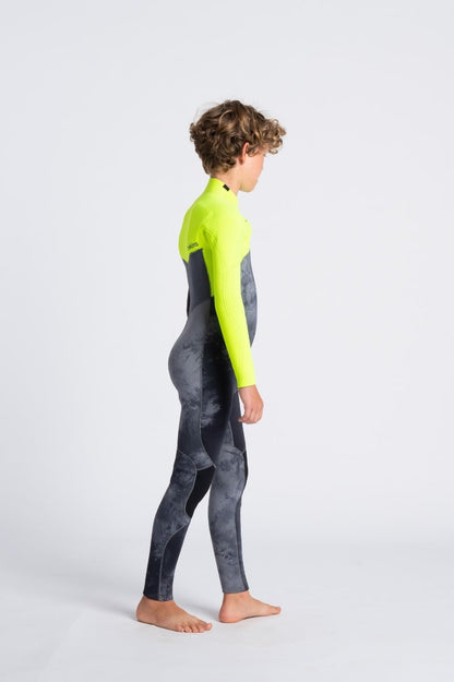 C Skins Session 4/3mm Chest Zip Kids Wetsuit 2024 - Black Tie Dye